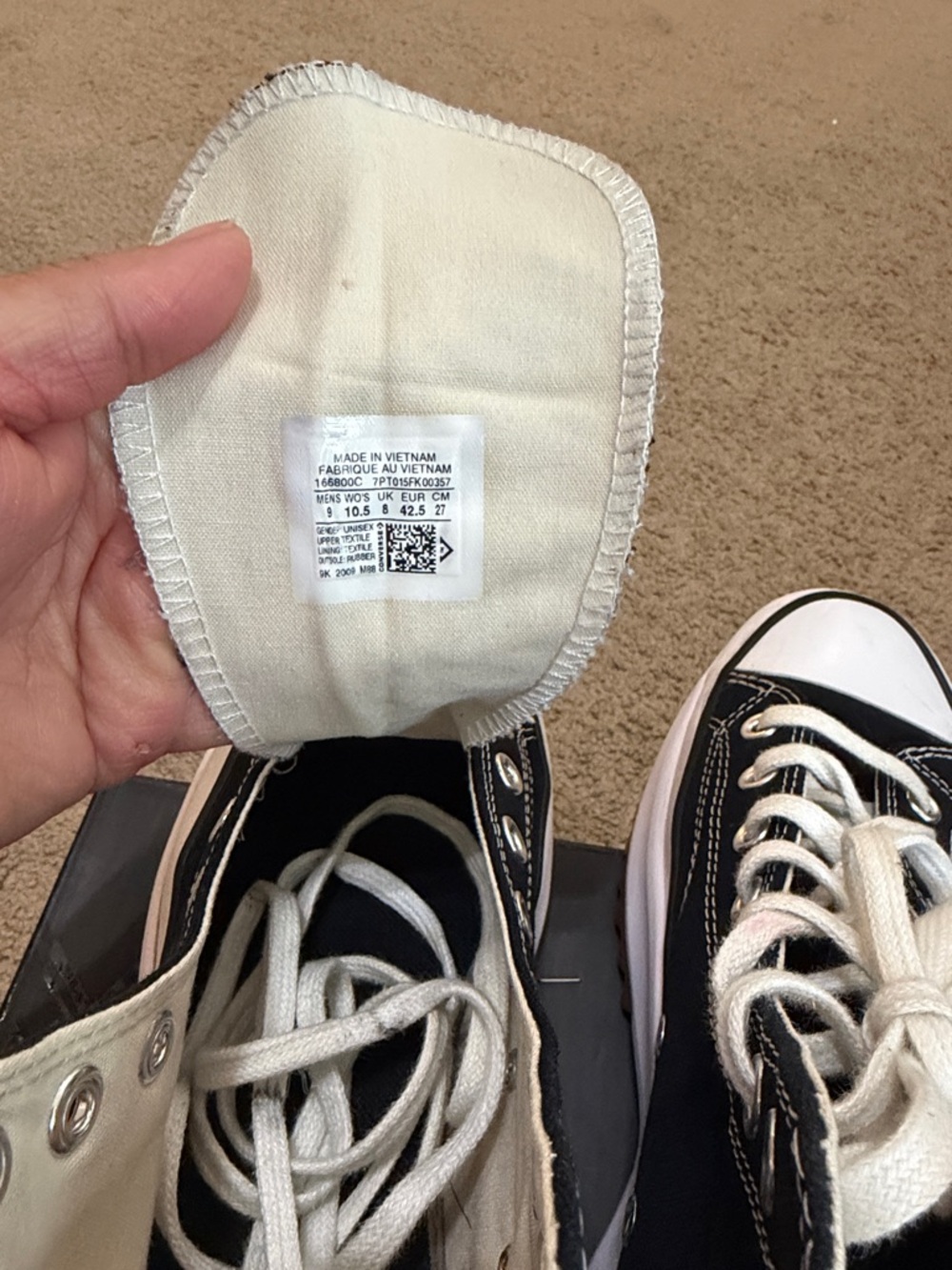 Converse Black and White High-Top Canvas Sneakers - Picture 4 of 7